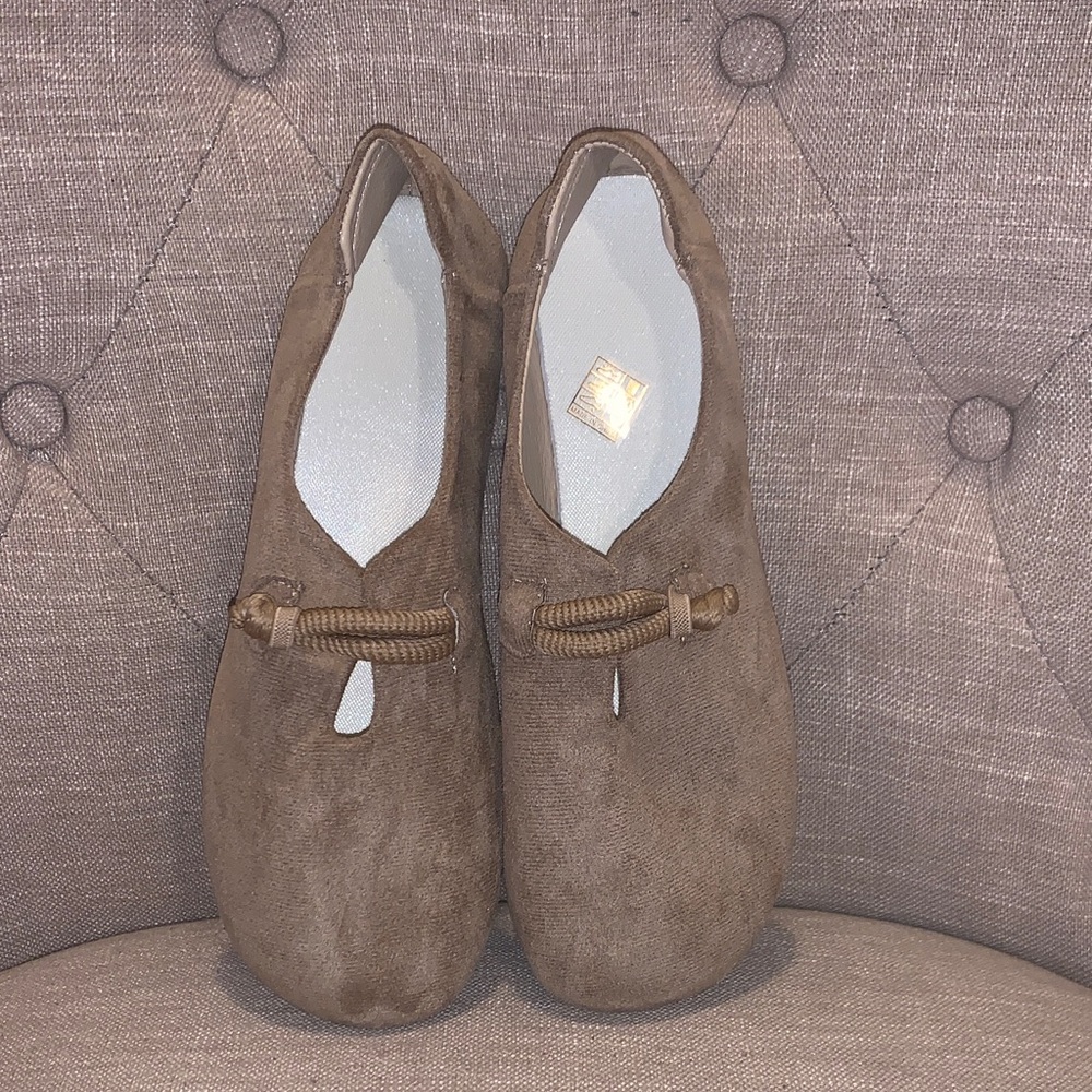 Light Brown Suede Ballet Flats